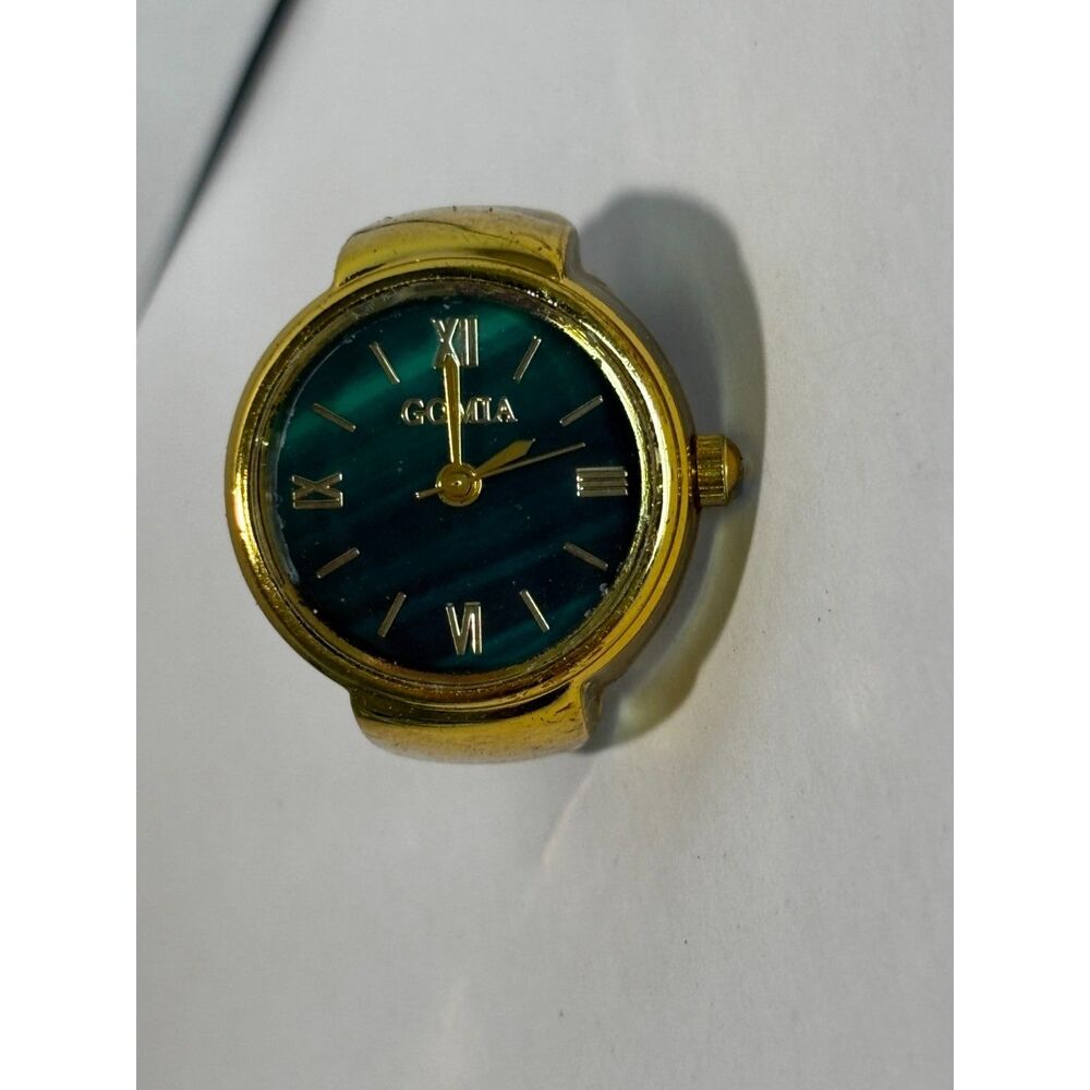 Gomia green and gold women's ring watch, working
